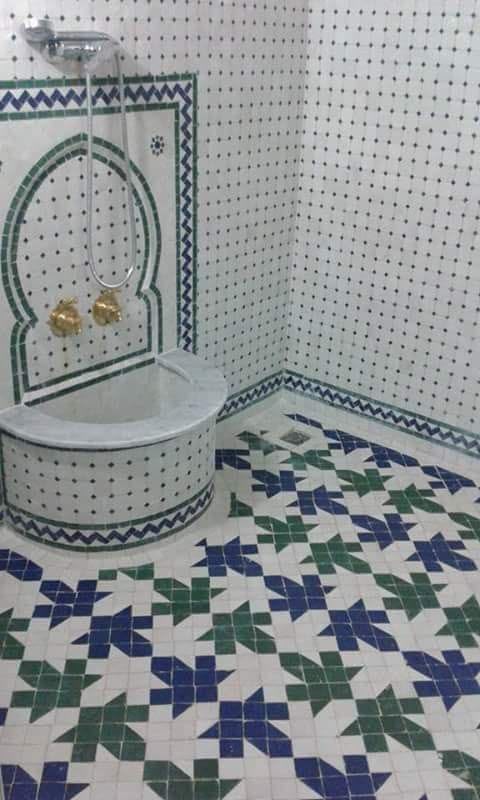 Douche traditionnelle en zellige